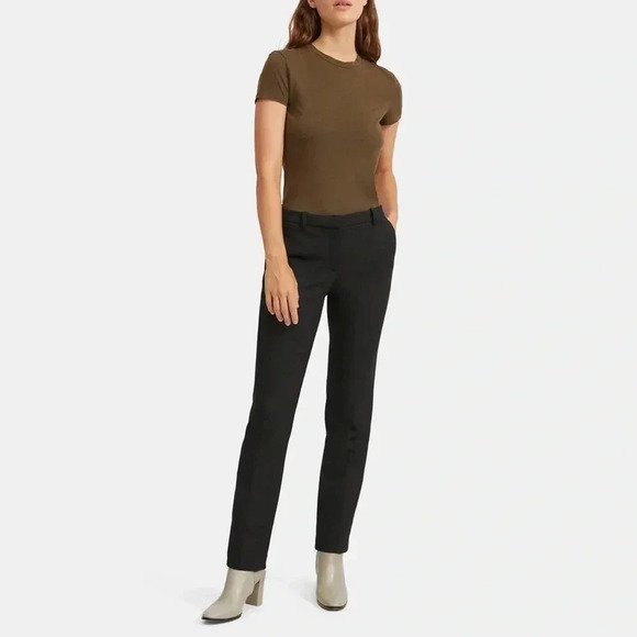 119 NWT Theory Treeca Full Length Pant in Double Knit Jersey Size 8 - Picture 1 of 6